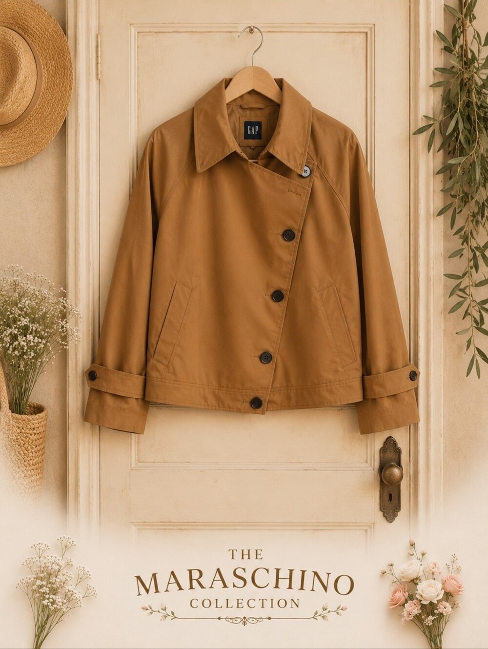 GAP Brown Asymmetrical Short Trench Jacket | XXL T NWT - Picture 14 of 16